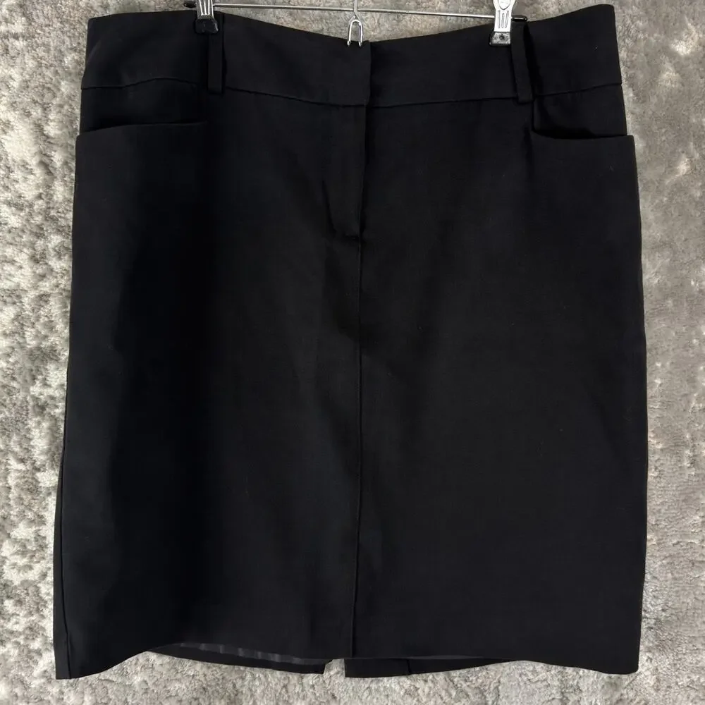 APT 9 Plus Size 16W Minimalist Stretch Pencil Skirt Black Button Zip Casual
